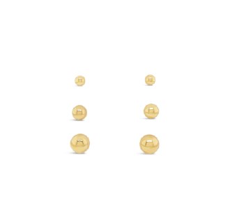 Absolute Jewellery Earring Gold Triple Stud E2311GL