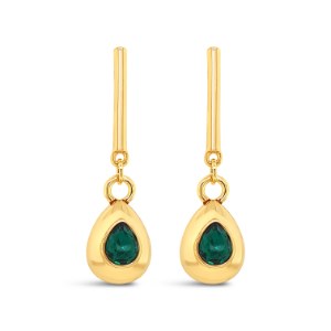 Absolute Jewellery Earring Gold/Emerald E2396EM