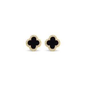 Absolute Jewellery Earring Gold/Jet E2350JT