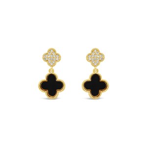 Absolute Jewellery Earring Gold/Jet E2409JT