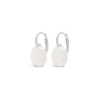 Absolute Jewellery Earring Silver Hoop Mother of Pearl E2320SL