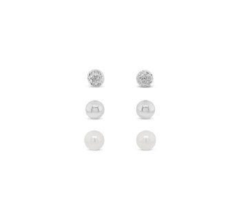 Absolute Jewellery Earring Silver Triple Stud E2302SL