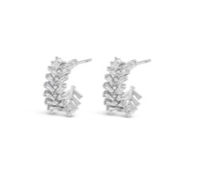 Absolute Jewellery Earring Silver Hoop CZ E2301SL