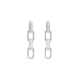 Absolute Jewellery Earring Silver Link Drop E2314SL