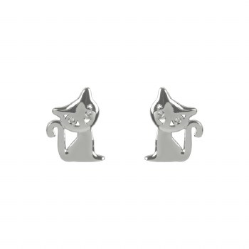 Indulgence Earrings Cat Crystal Rhodium