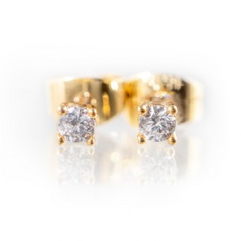 Newbridge Silverware Earrings Claw Gold w/CZ