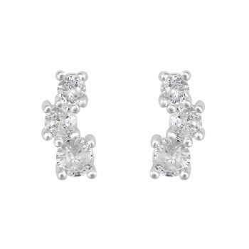Indulgence Earrings Crystal Stud Rhodium