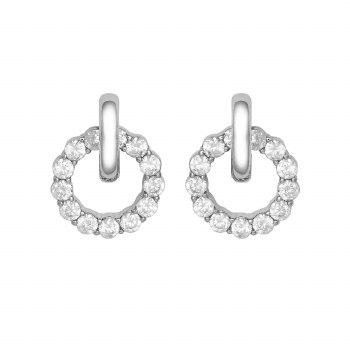 Indulgence Earrings Rhodium CZ Crystal
