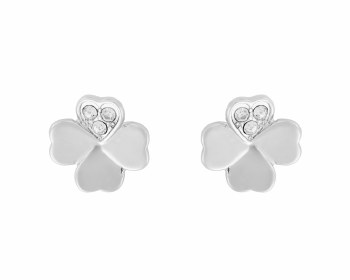 Indulgence Earrings Silver Crystal Shamrock