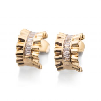Newbridge Silverware Earrings Demi Gold w/CZ