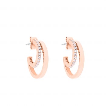 Earrings Double C Rose Gold