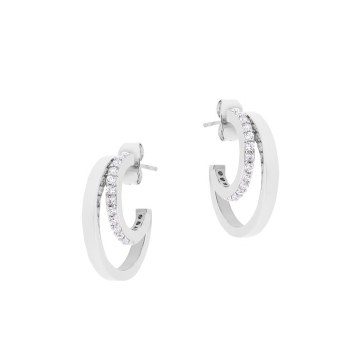 Tipperary Crystal Earrings Double C Silver