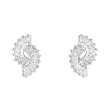 Indulgence Earrings Rhodium Crystal Entwined Earrings