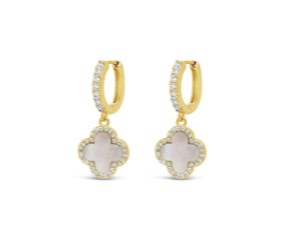 Absolute Jewellery Earrings Gold Fleur Mother of Pearl E2277GL