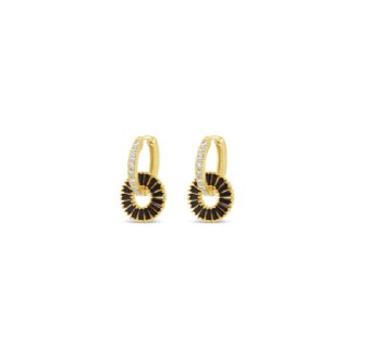 Absolute Jewellery Earrings Gold Hoop Black E2282JT