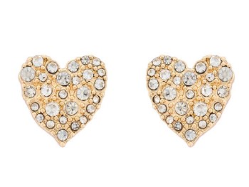 Indulgence Earrings Gold Crystal Heart