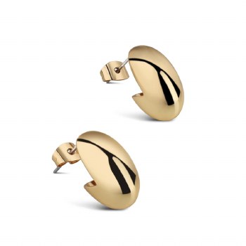 Newbridge Silverware Earrings Gold Dome Mini Hoop