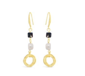 Absolute Jewellery Earrings Gold Drop Black E2288JT