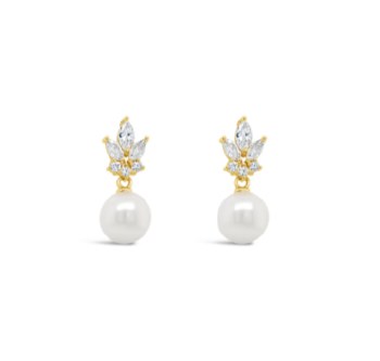 Absolute Jewellery Earrings Gold Pearl Drop E2326GL