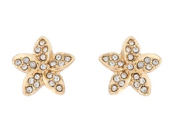 Indulgence Earrings Gold Flower Crystal
