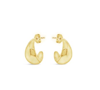Absolute Jewellery Earrings Gold Half Hoop E2316GL