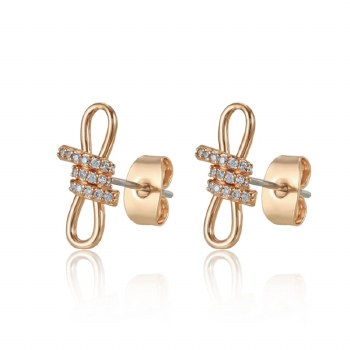 Tipperary Crystal Earrings Gold Stud Bow