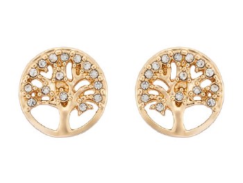 Indulgence Earrings Gold Crystal Tree of Life