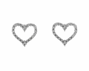 Indulgence Earrings Heart CZ Rhodium
