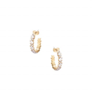 Tipperary Crystal Earrings Hoop Emerald Gold