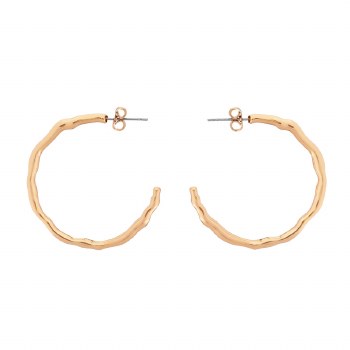 Tipperary Crystal Earrings Large Hoop Bamboo Gold