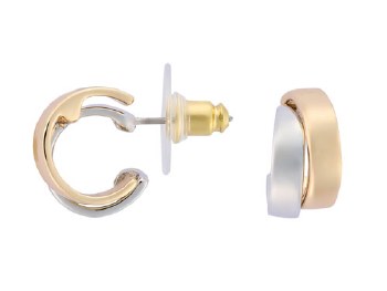 Indulgence Earrings Rhodium Gold Hoop