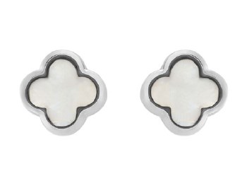 Indulgence Earrings Rhodium White Flower