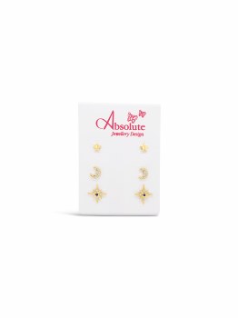 Absolute Jewellery Earrings Set of 3 Gold E2356GL