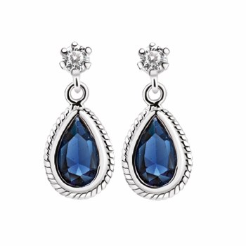 Newbridge Silverware Earrings Sapphire Crystal Ston