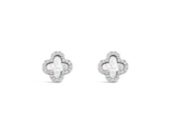 Absolute Jewellery Earrings Silver Fleur Stud E2276SL