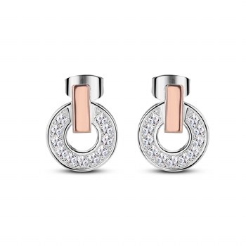 Newbridge Silverware Earrings Sil &amp; RG Tiamo