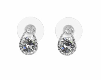 Indulgence Earrings Silver Rhodium Teardrop