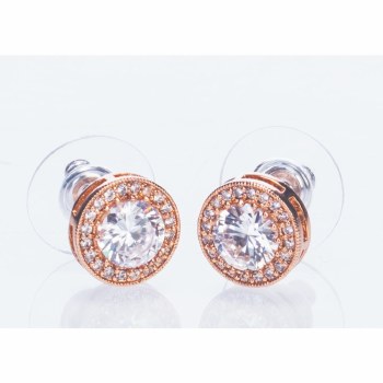 Newgrange Living - Jewellery Rose Gold White Stone &amp; Diamante Earrings