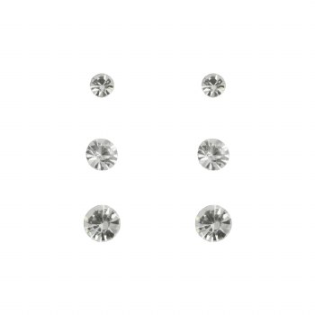 Indulgence Earrings Trio Rhodium Stud