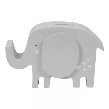 Petit Cheri Elephant Money Box Grey