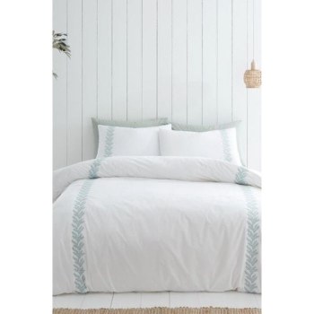 Embroidery Leaf Single Bed Duvet Set