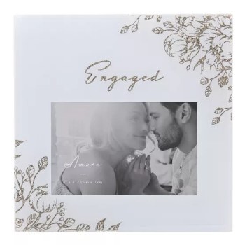 Engaged Frame Grey Floral 4*6"