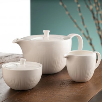 Belleek Erne Teaset - Teapot, Sugar &amp; Cream