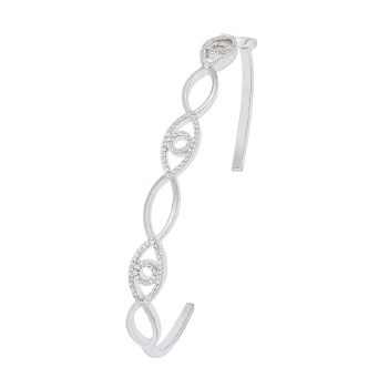 Tipperary Crystal Evil Eye -Bangle Cz Inset Sil