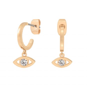 Tipperary Crystal Evil Eye -Earring  Hoop Gold