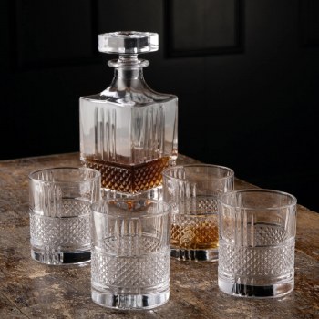 Galway Crystal Eyre Decanter Set Decanter &amp; 4 Glasses
