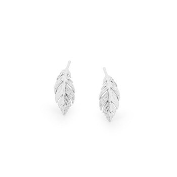 Tipperary Crystal  Feather Earring Mini Stud Silver