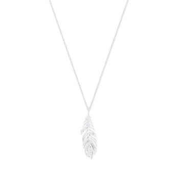 Tipperary Crystal  Feather Pendant Silver Voilet CZ