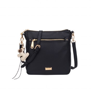 Hampton Handbags Fern Crossbody Bag Black