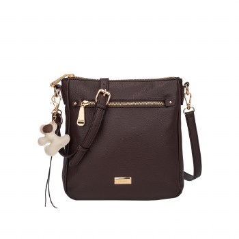 Hampton Handbags Fern Crossbody Bag Brown